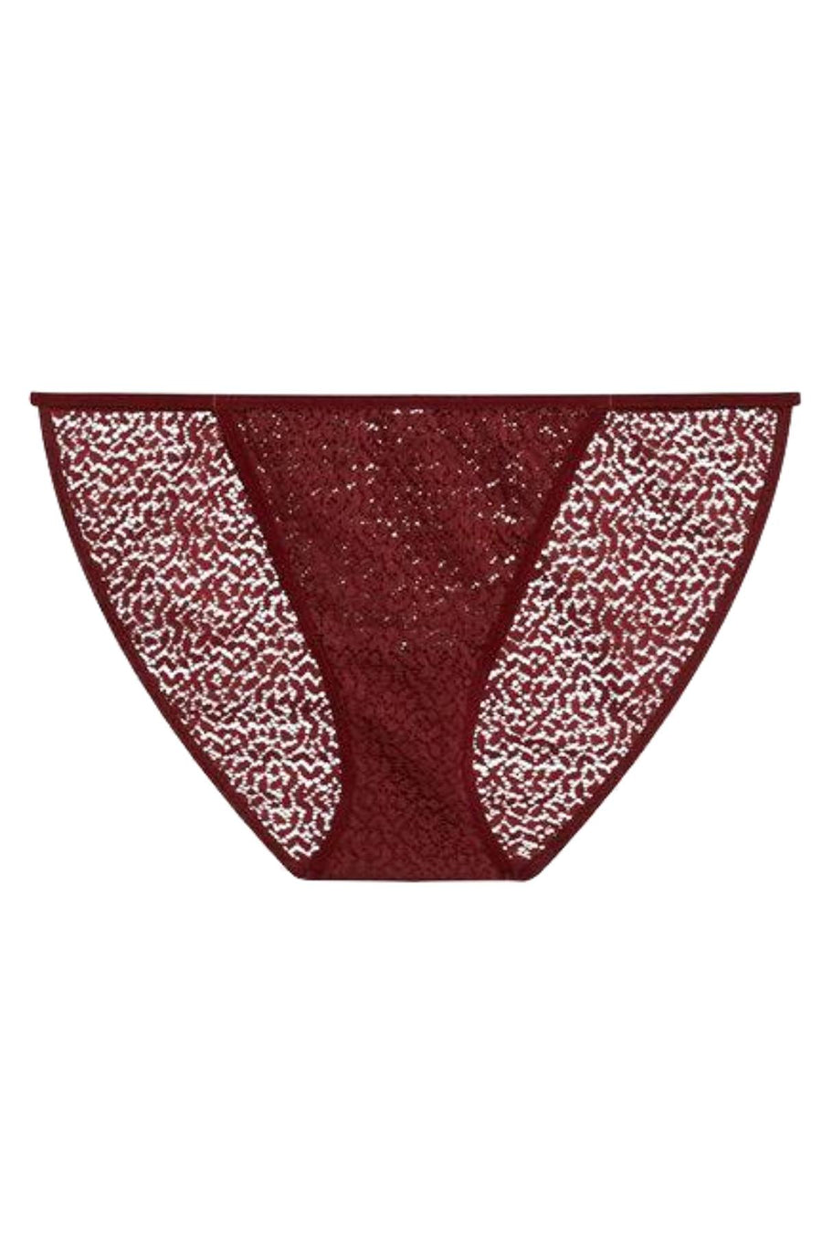 DKNY Rust Modern-Lace Sheer String Bikini Brief