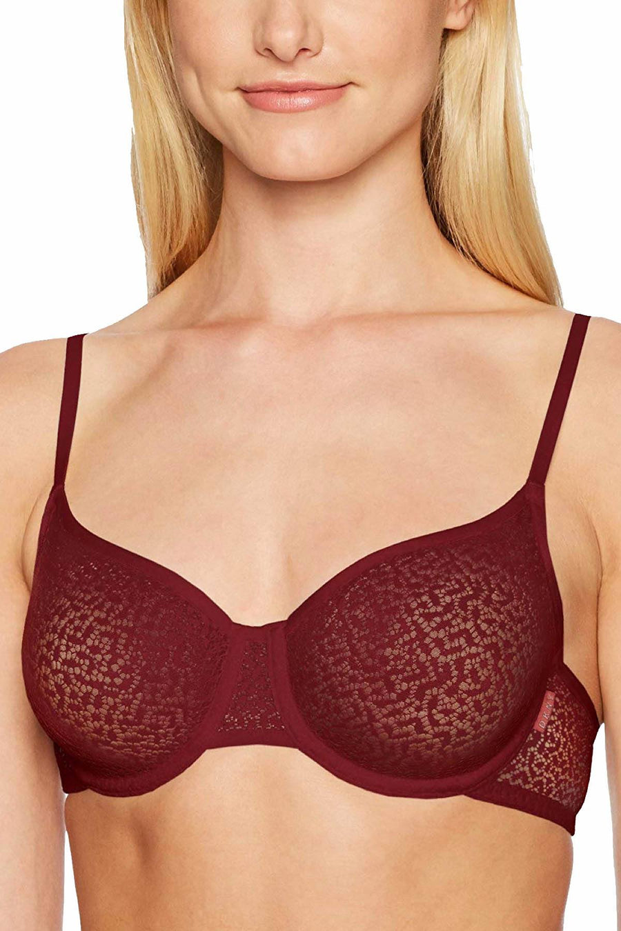 DKNY Rust Modern Lace Sheer Underwire Demi Bra