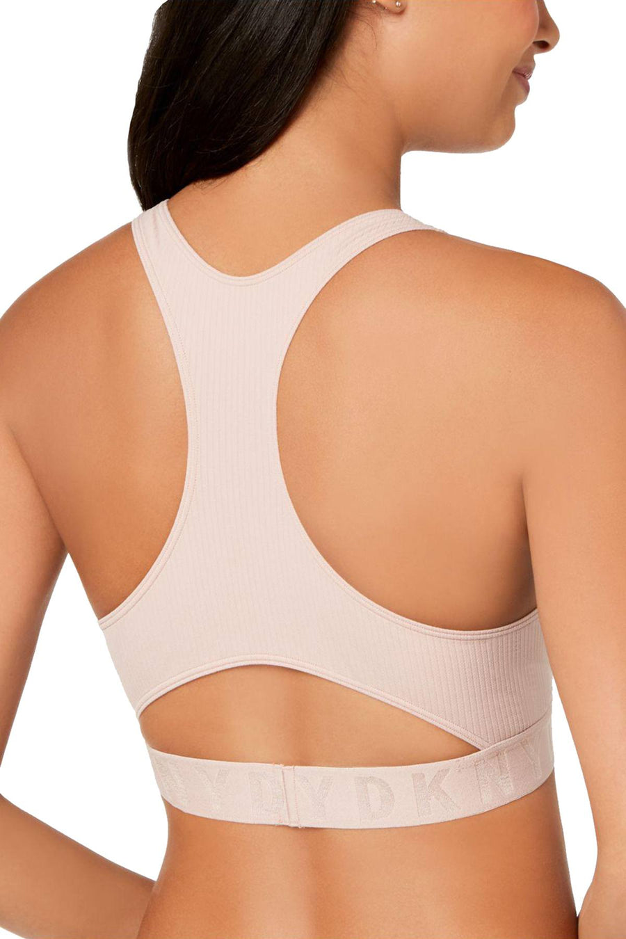 DKNY Shell Blush LiteWear Seamless Ribbed Crop Top Bralette