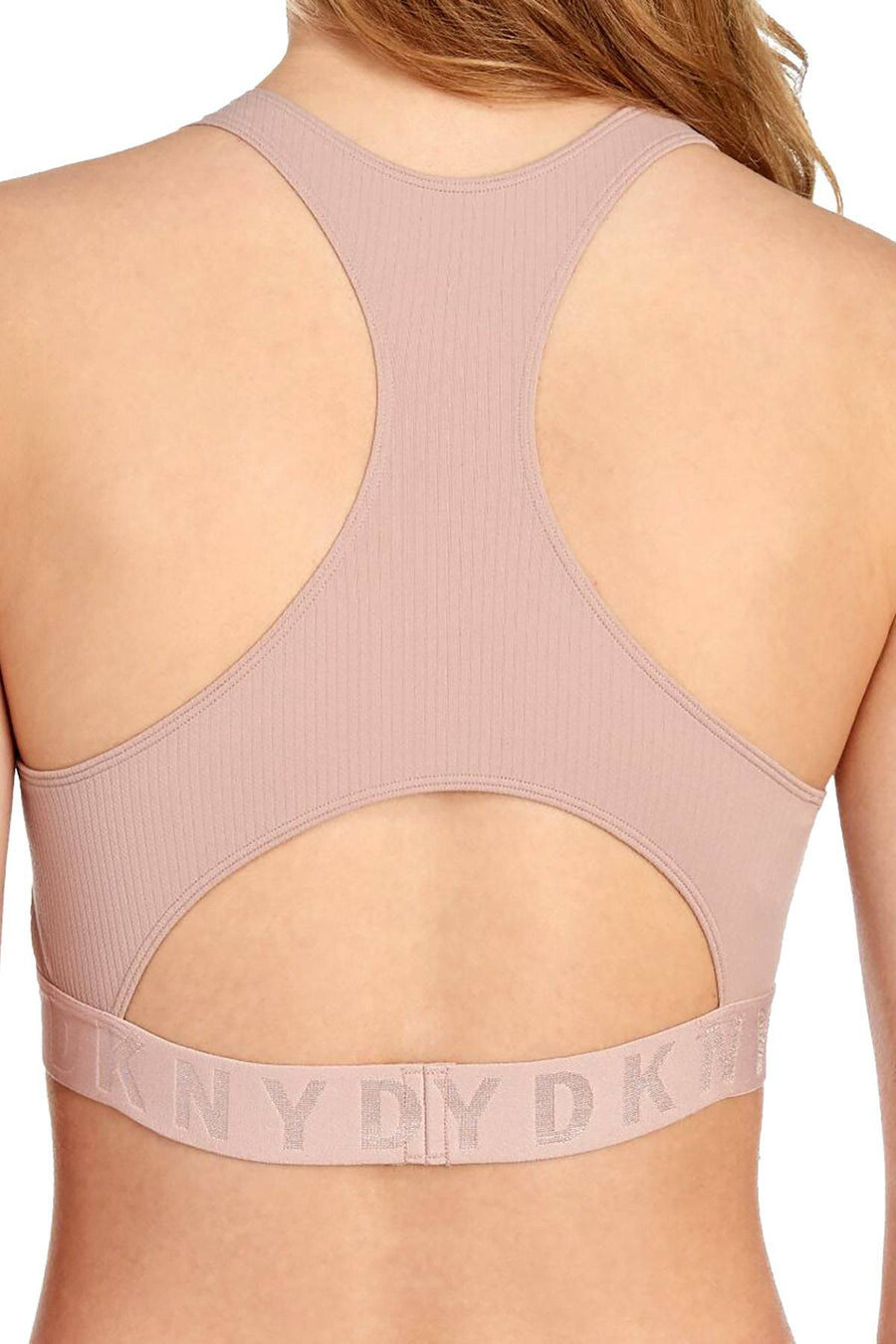 DKNY Shell Blush LiteWear Seamless Ribbed Crop Top Bralette