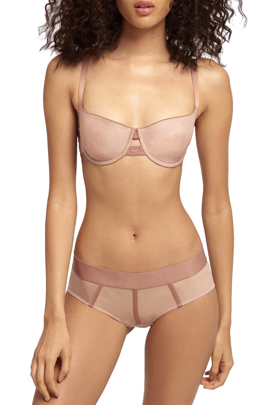 DKNY Shell Mauve Mesh Panel Cutout Bra