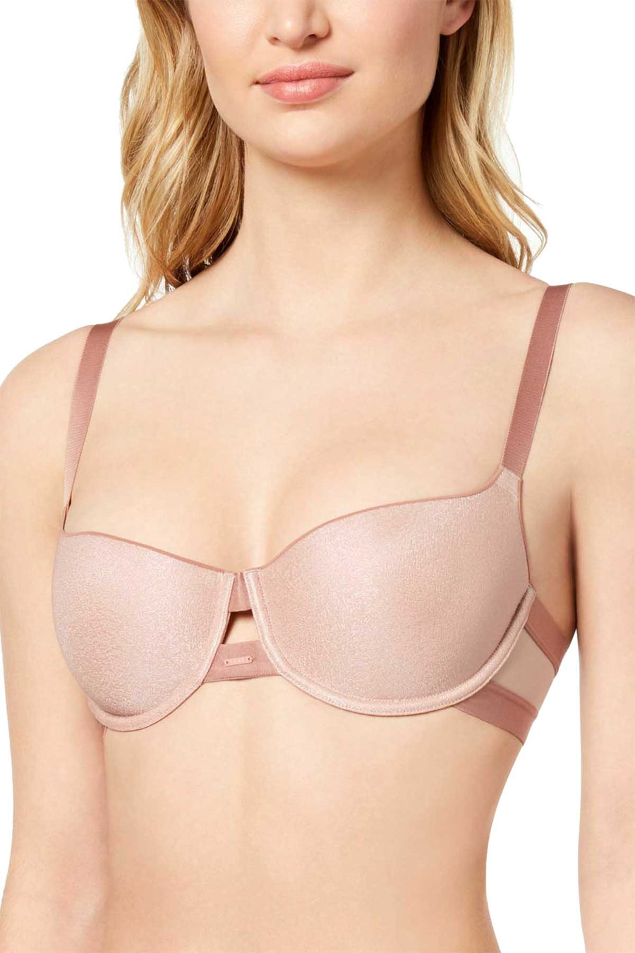 DKNY Shell Mauve Mesh Panel Cutout Bra