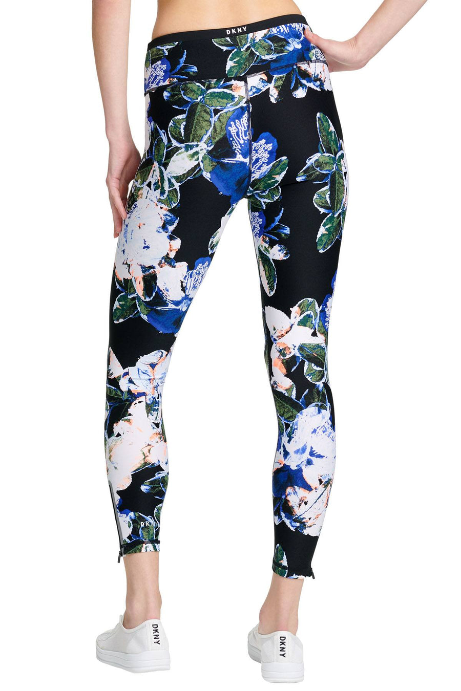 DKNY Sport Black/Multi Luminescence Printed High-Rise Ankle Legging