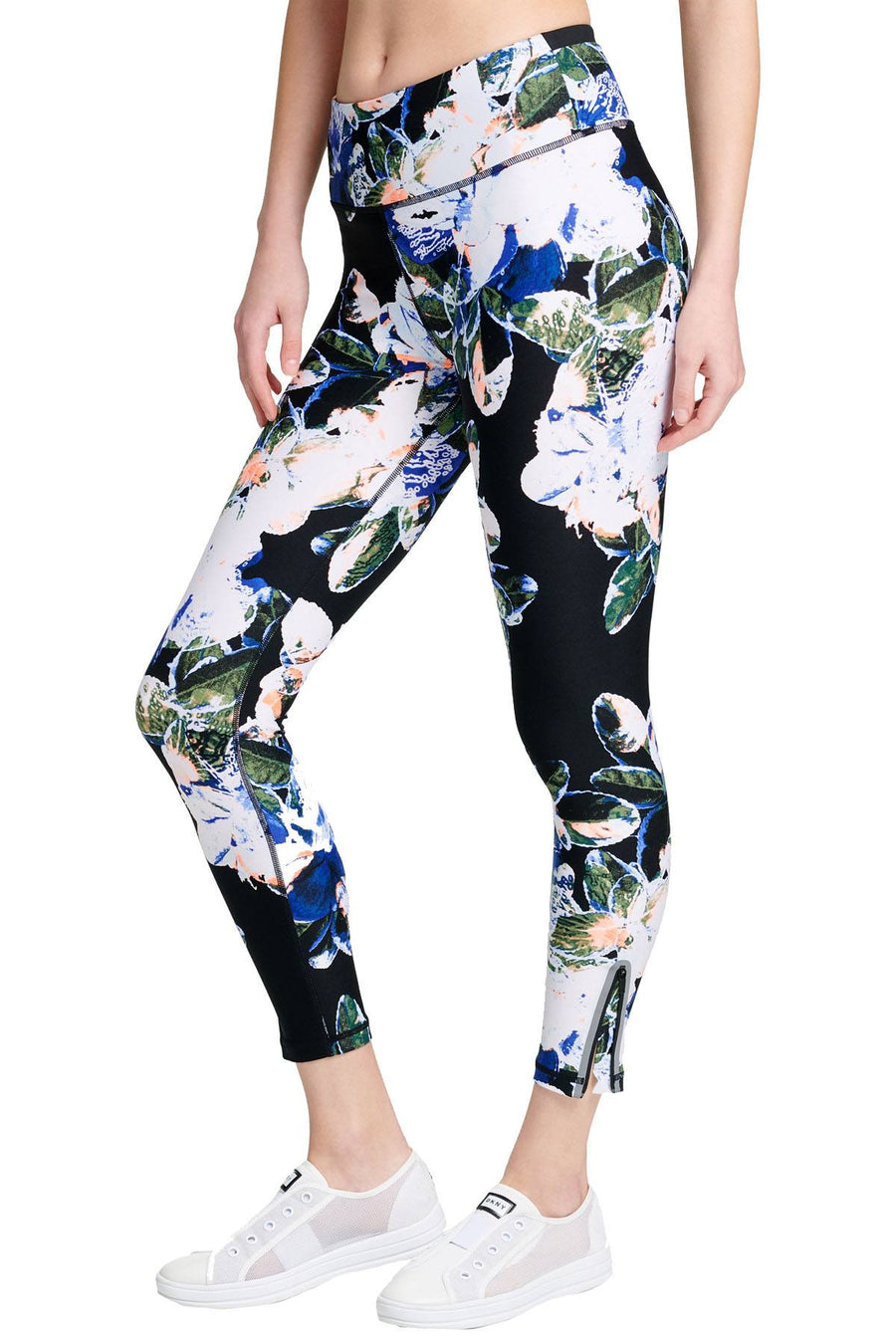 DKNY Sport Black/Multi Luminescence Printed High-Rise Ankle Legging