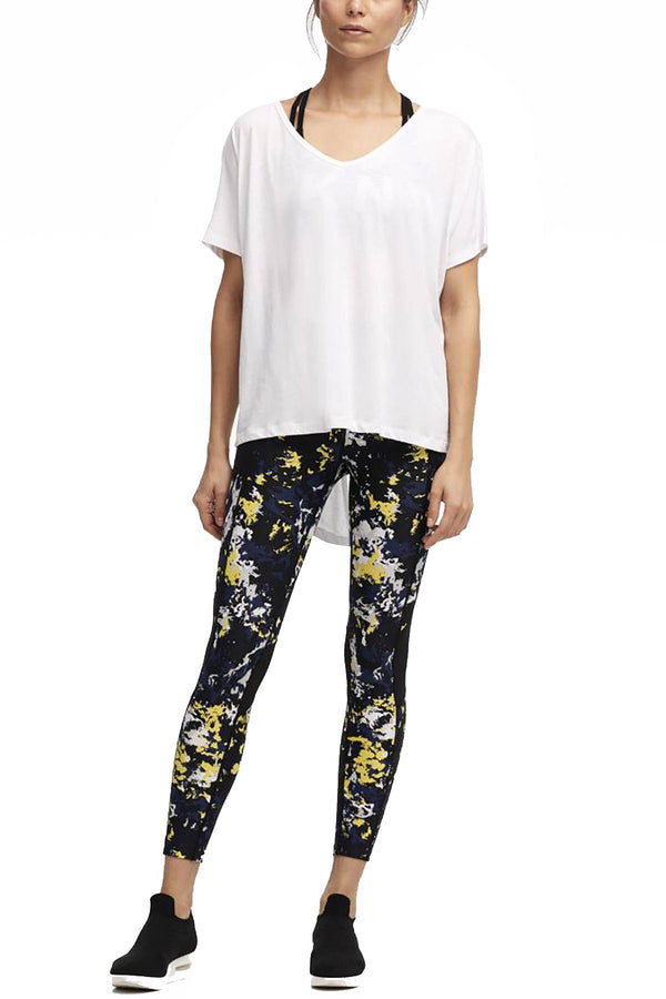 DKNY Sport White Tie-Back V-Neck Tee