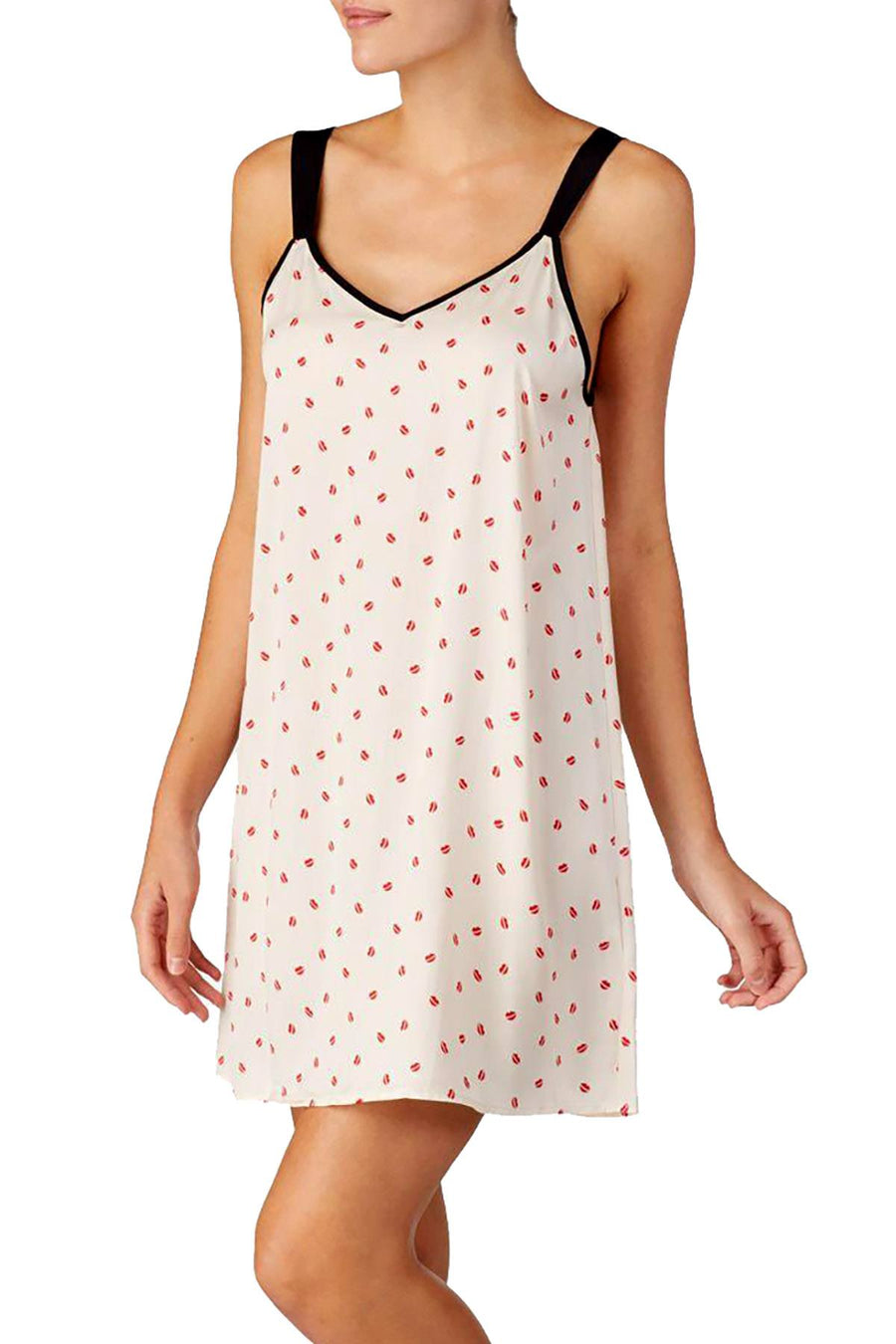 DKNY Tan/Print Read My Lips Satin Chemise