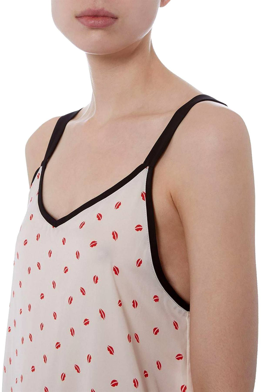 DKNY Tan/Print Read My Lips Satin Chemise