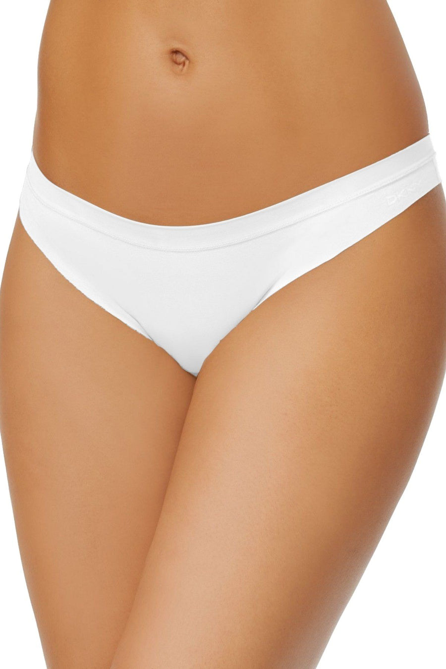 DKNY White Downtown Cotton Thong