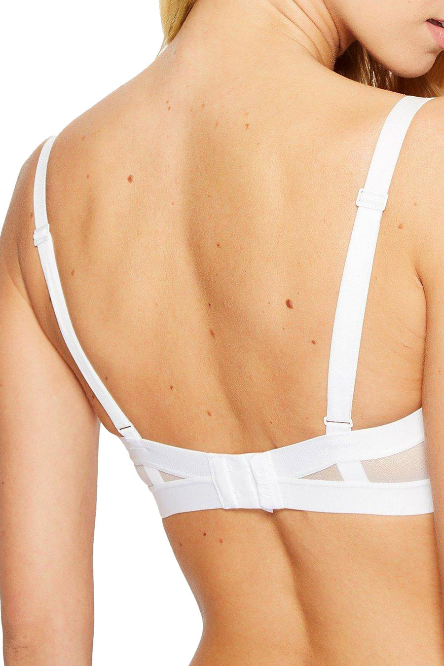 DKNY White Mesh Panel Cutout Sheers T-Shirt Bra