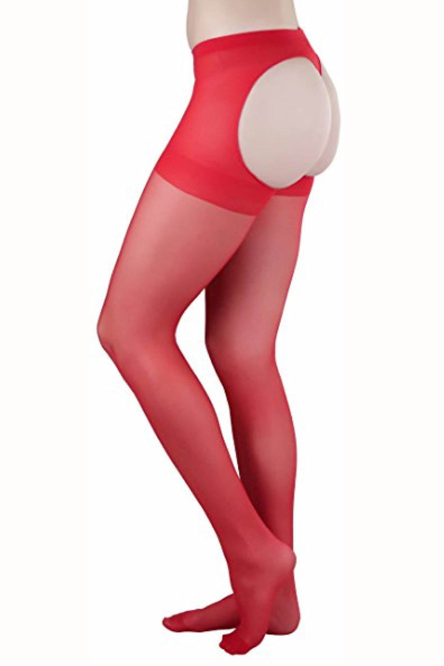 Desire Hosiery Red Sheer Control-Top Thong Pantyhose