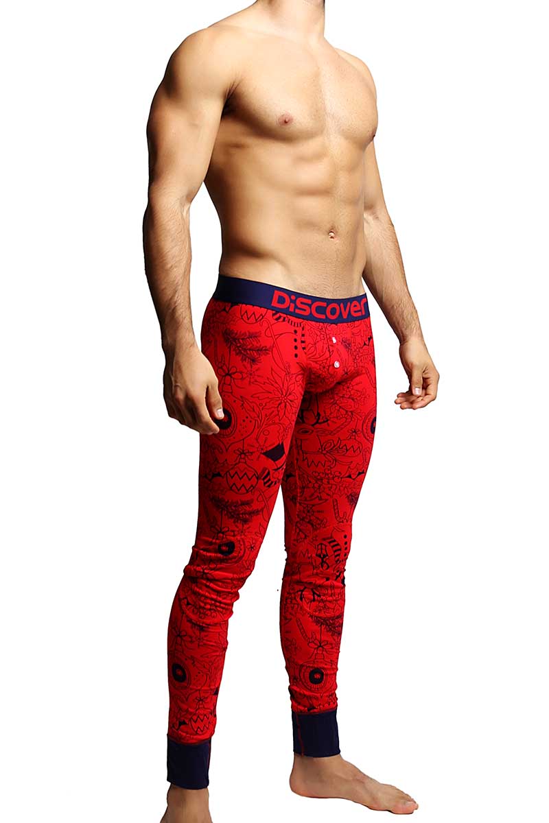 Discover Red & Navy Christmas Long Boxer