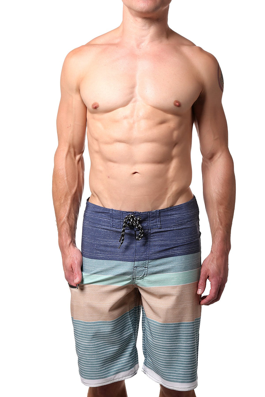 Distortion Salt Water/Sand Striped Boardshort