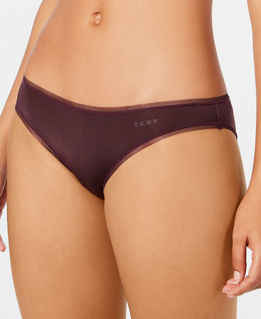 Dkny Litewear Low-rise Mesh-trim Bikini Underwear Dk5002 Purple