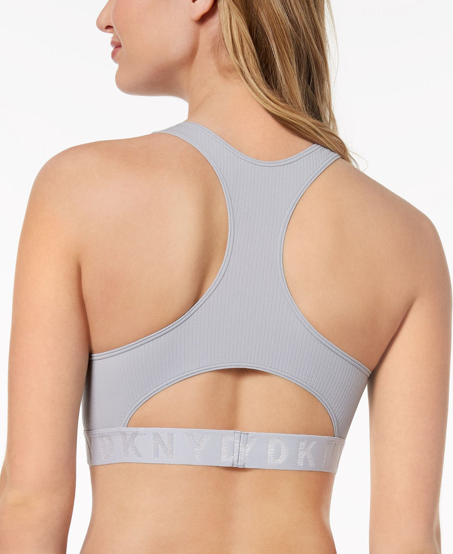 Dkny Litewear Seamless Ribbed Crop Top Bralette Dk4023 Grey