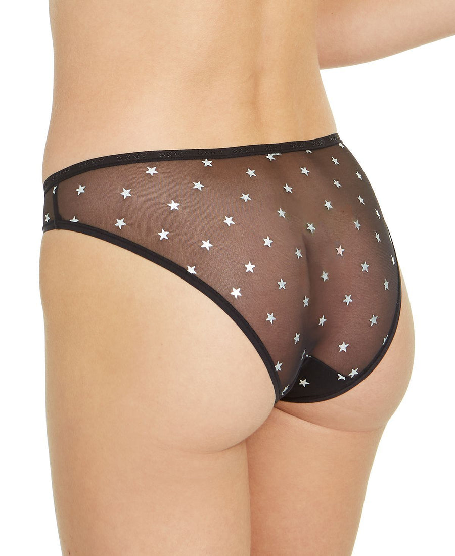 Dkny Logo Mesh Bikini Underwear Dk5086 Black Foil Stars