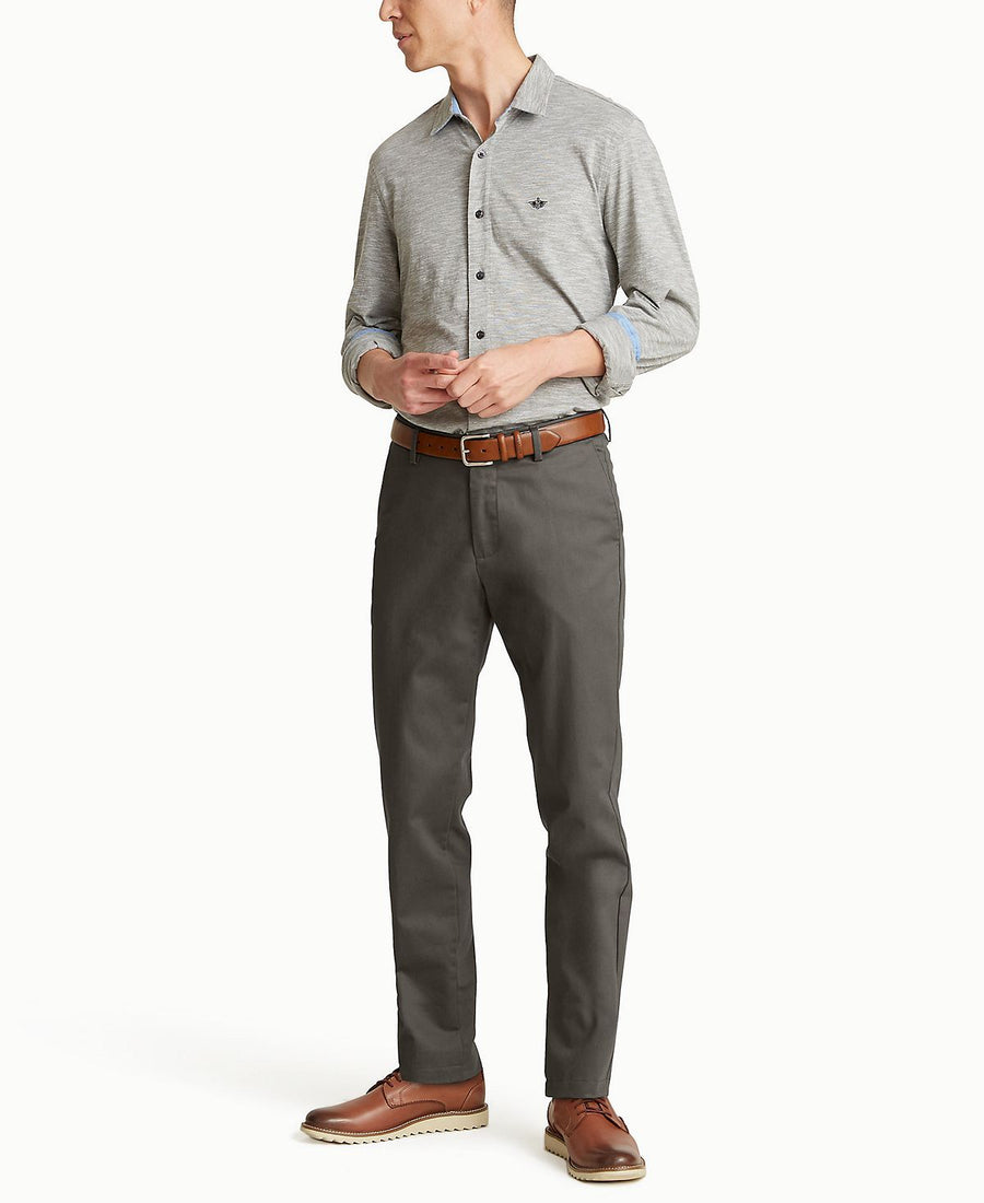 Dockers ' Signature Lux Cotton Straight Fit Stretch Khaki Pants Dark Pebble