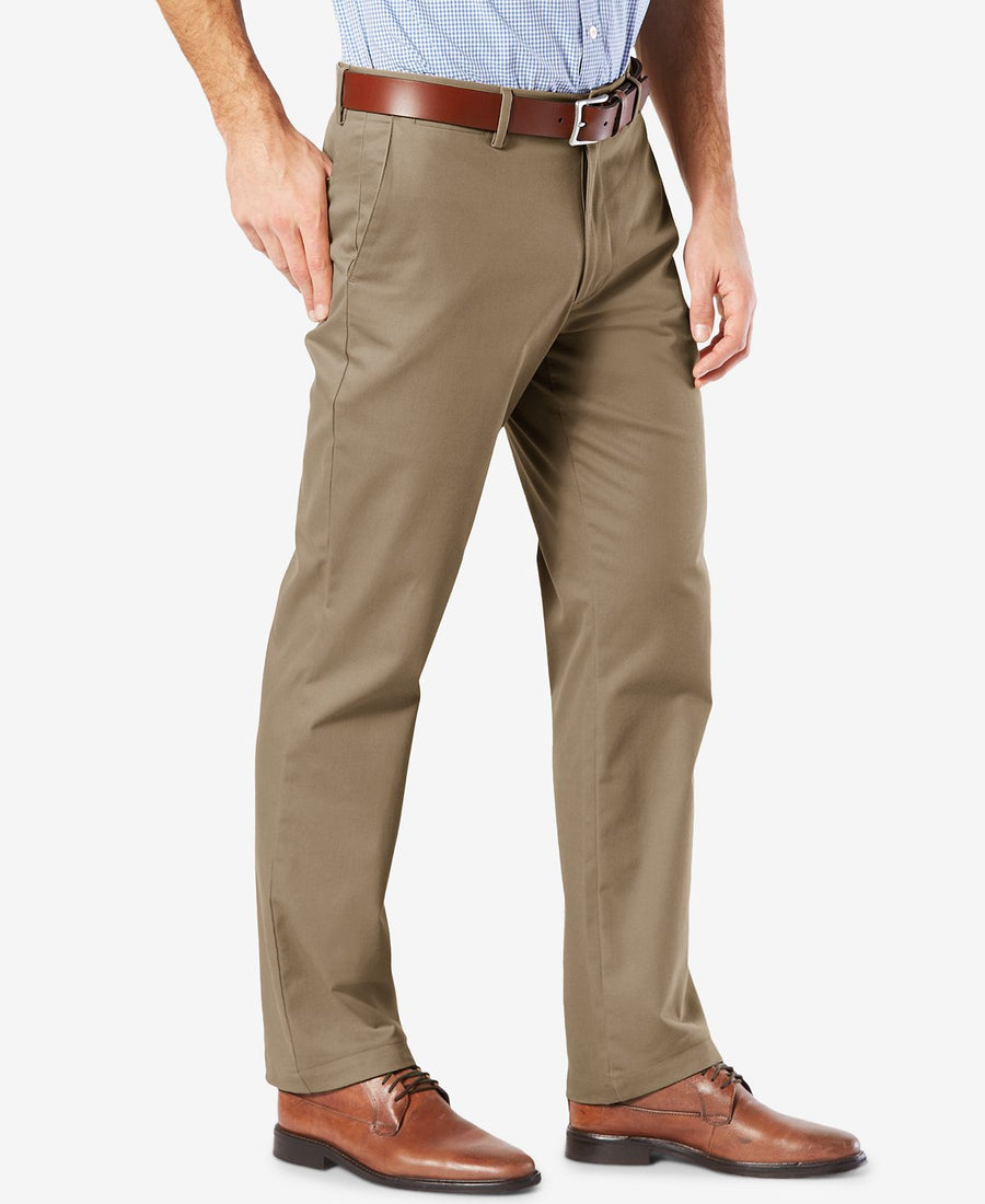 Dockers ' Signature Lux Cotton Straight Fit Stretch Khaki Pants New British Khaki