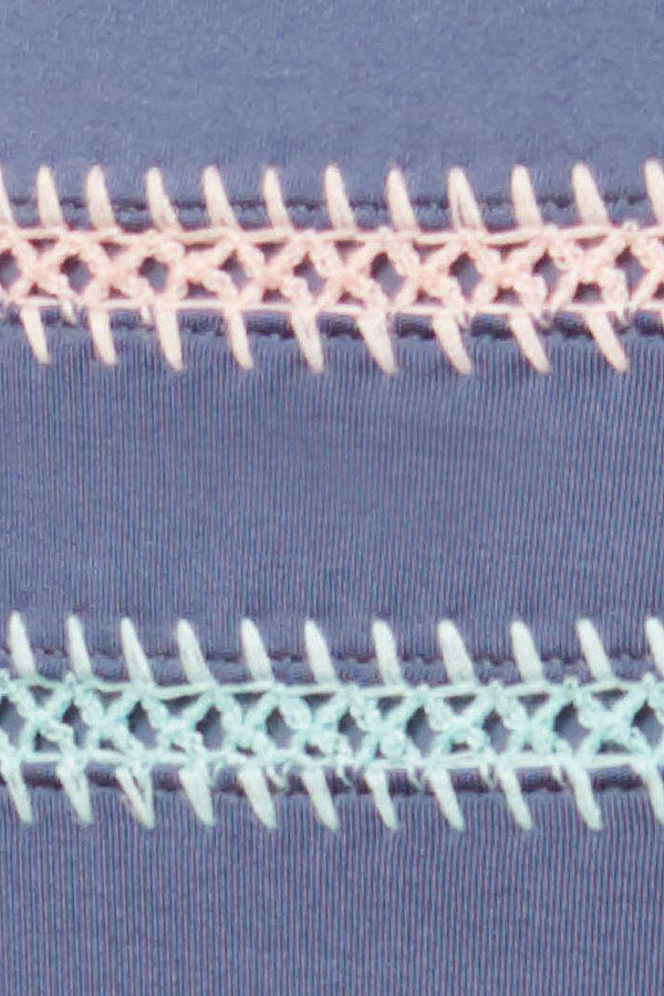 Dolce Vita Kokomo Embroidered Bandeau Bikini Top in Pigeon Blue