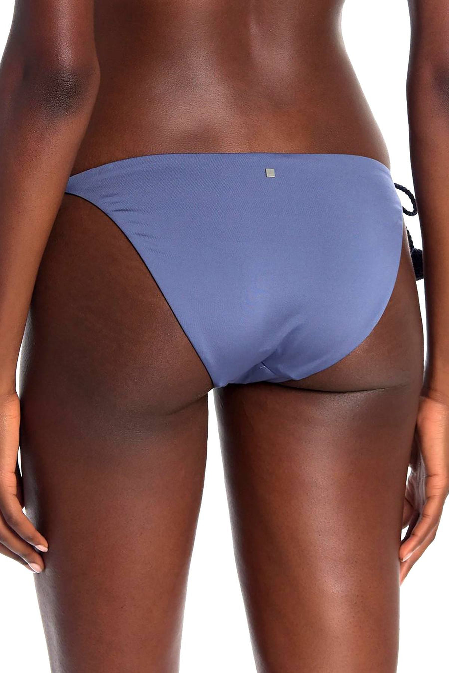 Dolce Vita Pigeon Blue Embroidered Kokomo Side-tie Cheeky Bikini Bottom