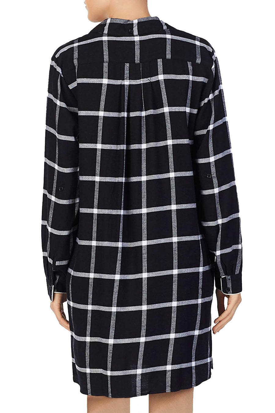 Donna Karen Sleepwear Black/White Plaid Sleepshirt