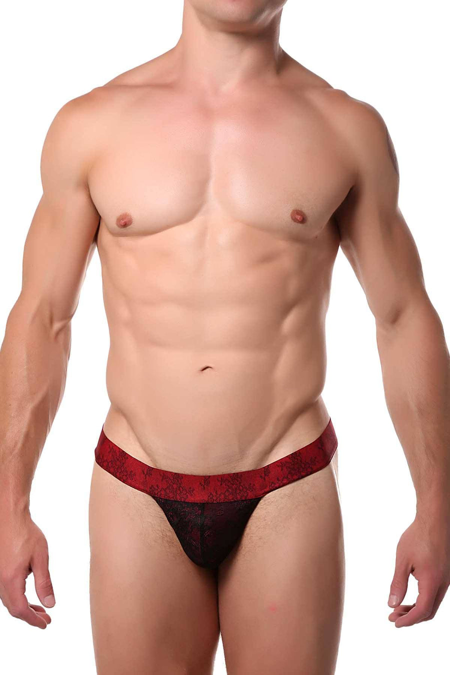 Doreanse Black/Red Double-Layer Lace Bikini Brief