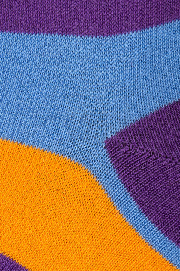 Drake & Hutch Blue/Orange/Purple Multi Stripe Crew Socks