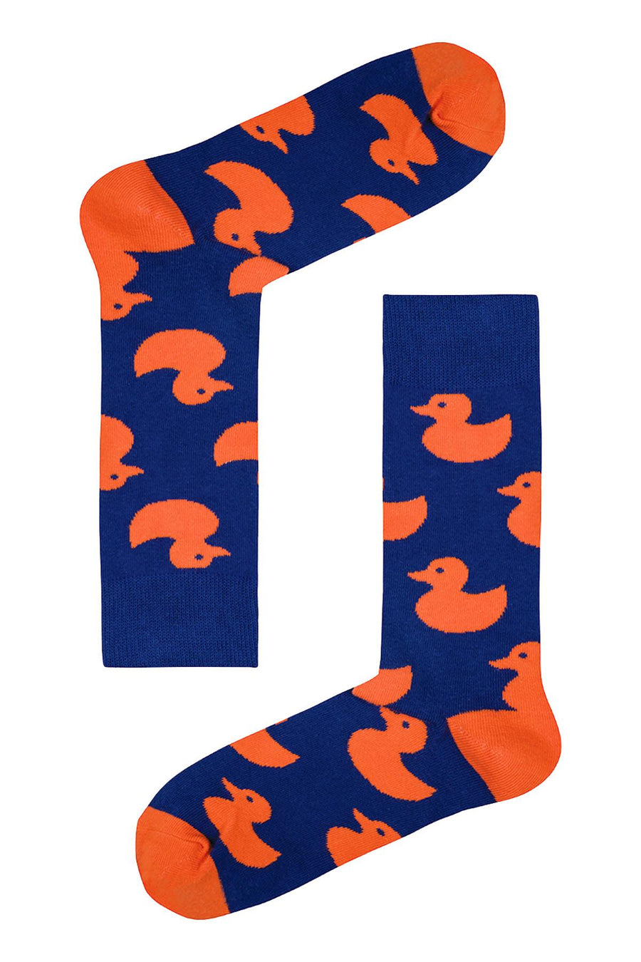Drake & Hutch Blue/Orange 'Rubber Duckie' Crew Socks