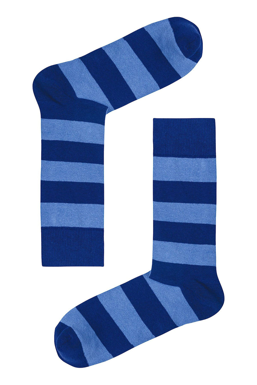 Drake & Hutch Blue/Sky Candy Stripe Unisex Crew Socks