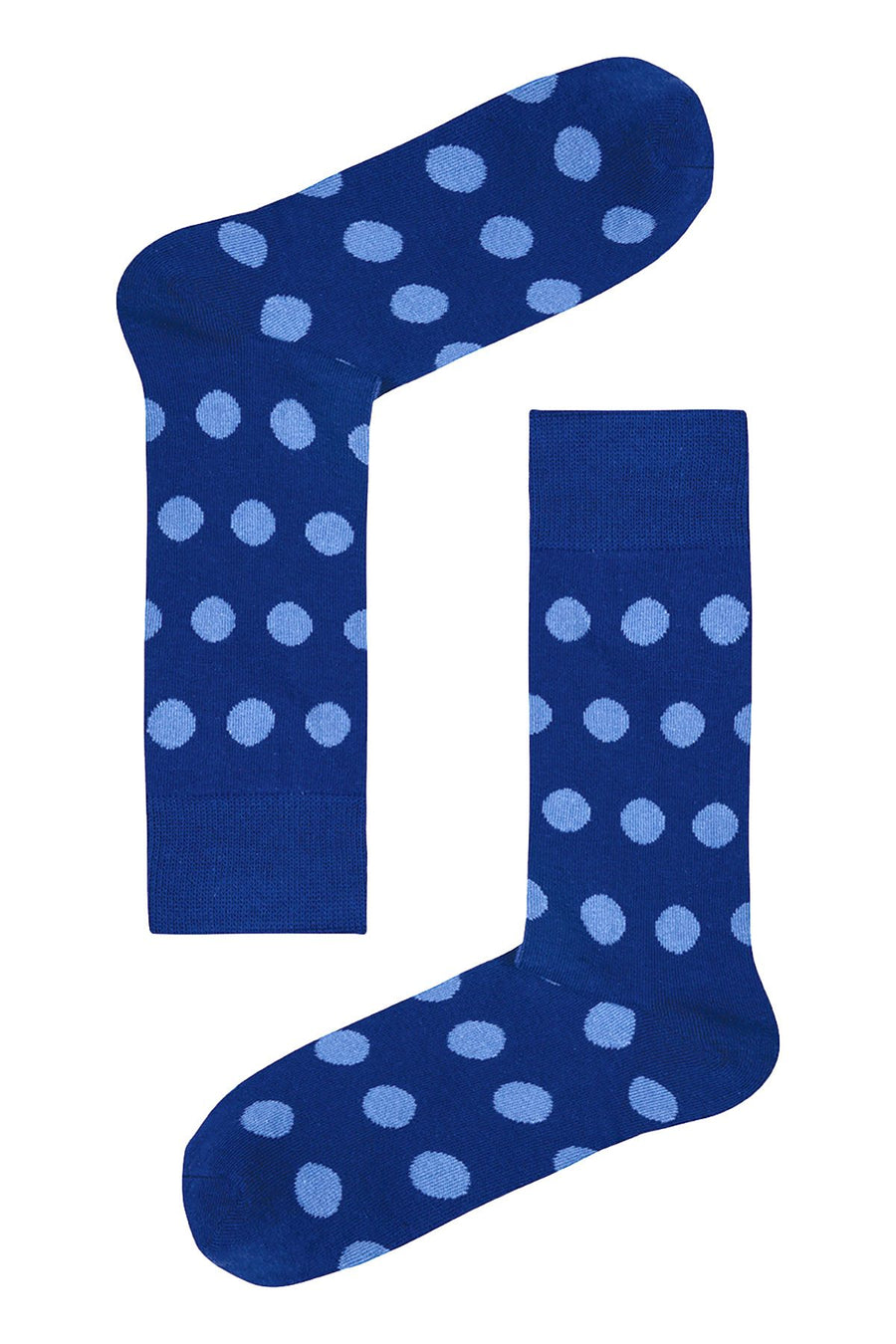 Drake & Hutch Blue/Sky Polka Crew Socks