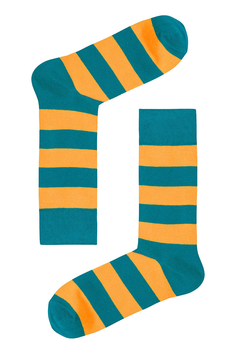 Drake & Hutch Orange/Aqua Candy Stripe Crew Sock