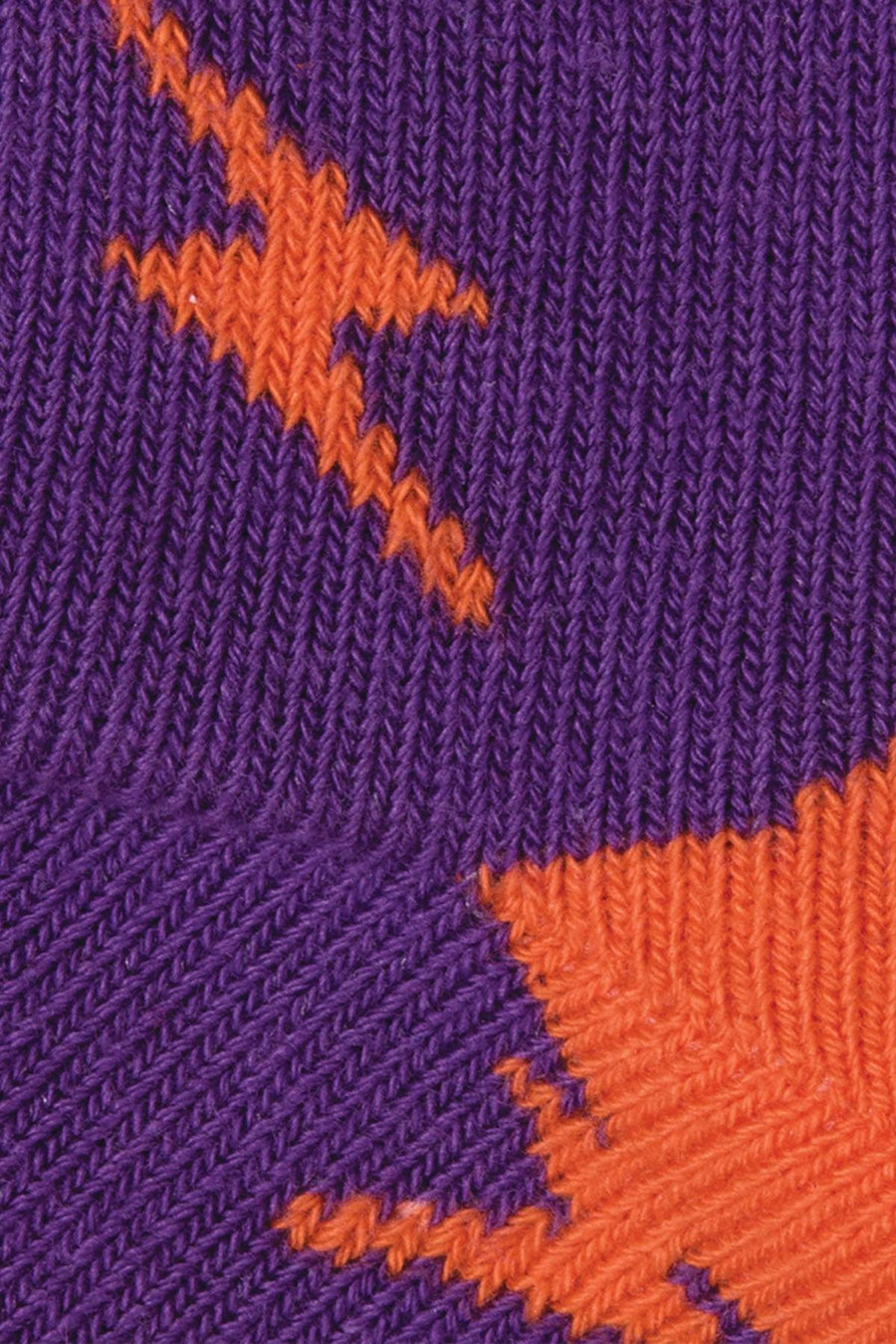 Drake & Hutch Purple/Orange Lightning Bolt Crew Socks