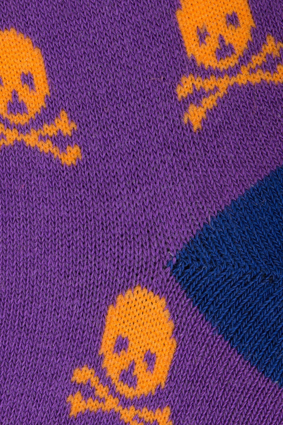 Drake & Hutch Purple/Orange 'Skull n Bones' Unisex Crew Socks