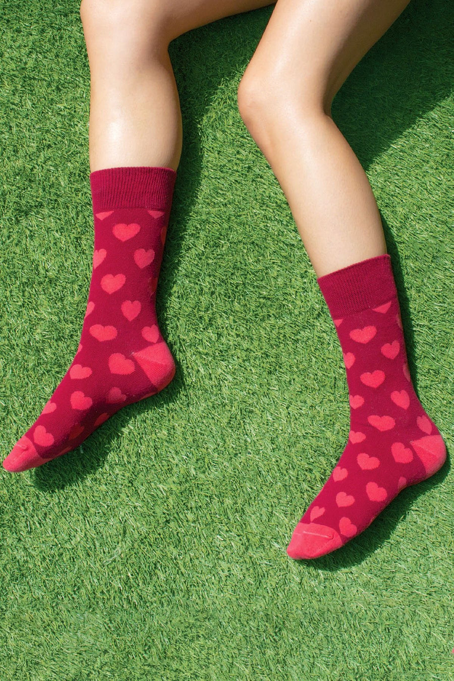 Drake & Hutch Red/Pink 'All You Need Is Love' Unisex Crew Socks