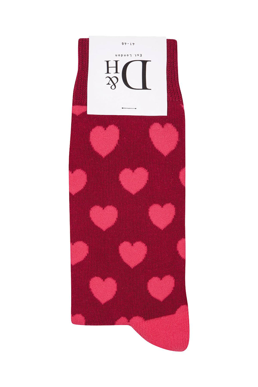 Drake & Hutch Red/Pink 'All You Need Is Love' Unisex Crew Socks