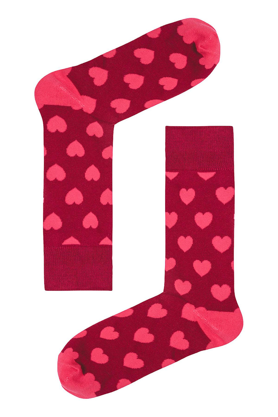 Drake & Hutch Red/Pink 'All You Need Is Love' Unisex Crew Socks