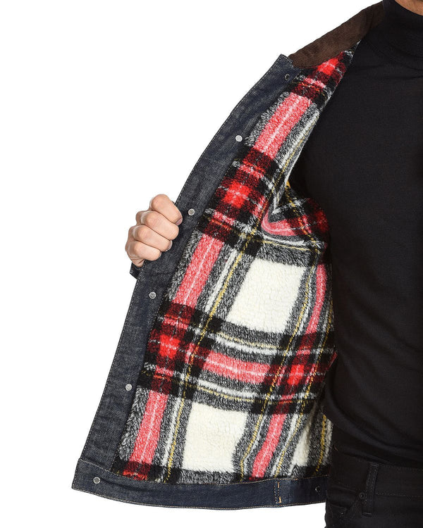 Dsquared2 Sherpa Lined Denim Jacket Blue