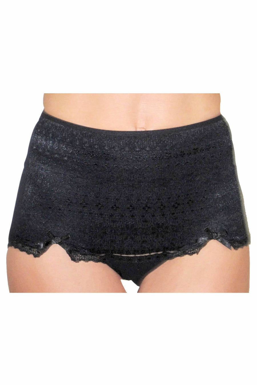 DuMi Shapewear Black Lacy Boy-Leg Control Brief