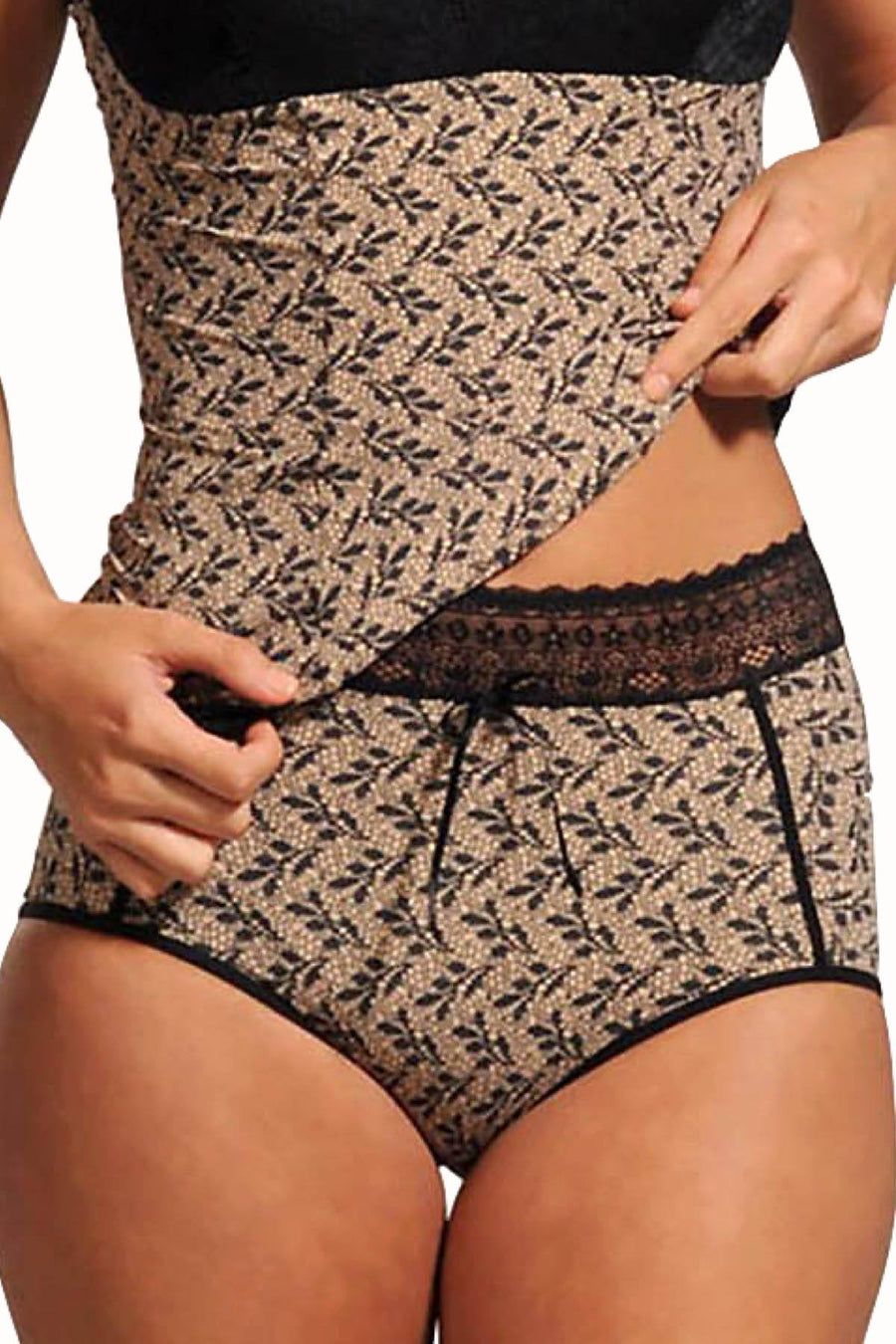 DuMi Shapewear Lace-Print Body-Sculpting High-Cut Brief