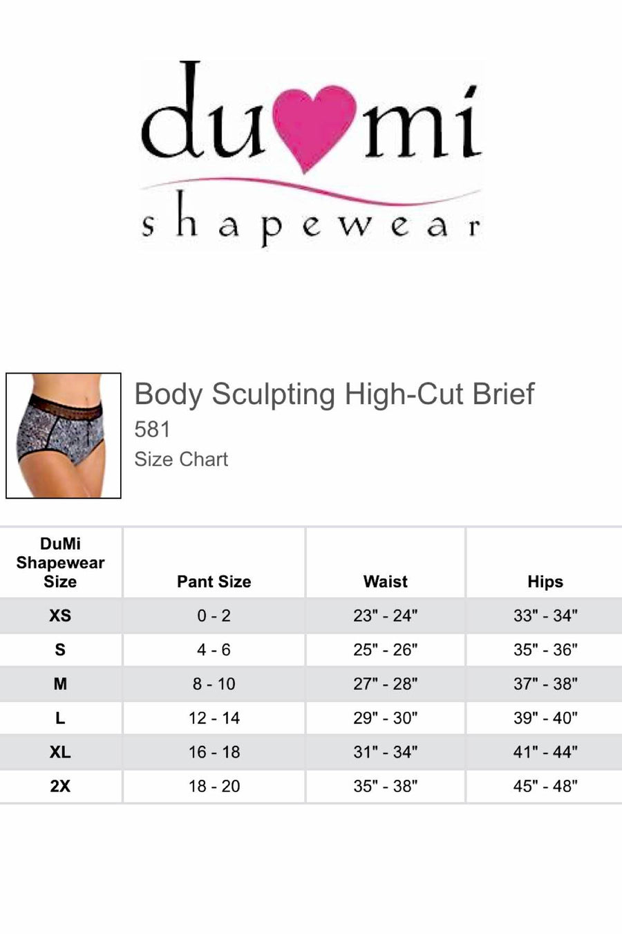 DuMi Shapewear White Body-Sculpting High-Cut Brief