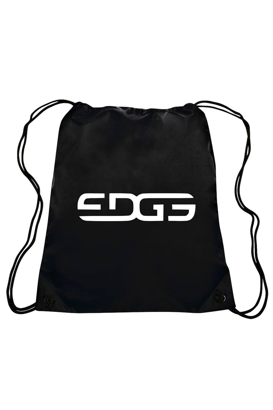 EDGE Black/White Logo Drawstring Backpack