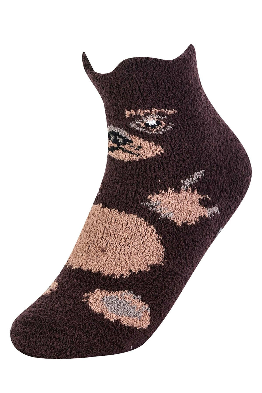 ET TU Bear/Mouse/Cat 3-Pack Cozy Picot Ankle Slipper Socks