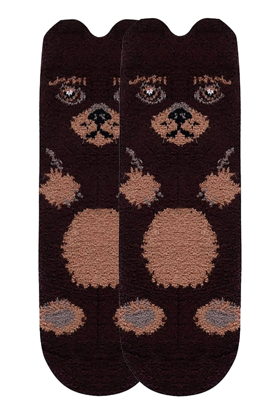 ET TU Bear/Mouse/Cat 3-Pack Cozy Picot Ankle Slipper Socks