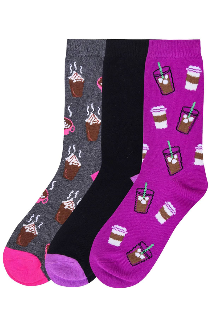 ET TU Coffee Print Crew Sock 3-Pack