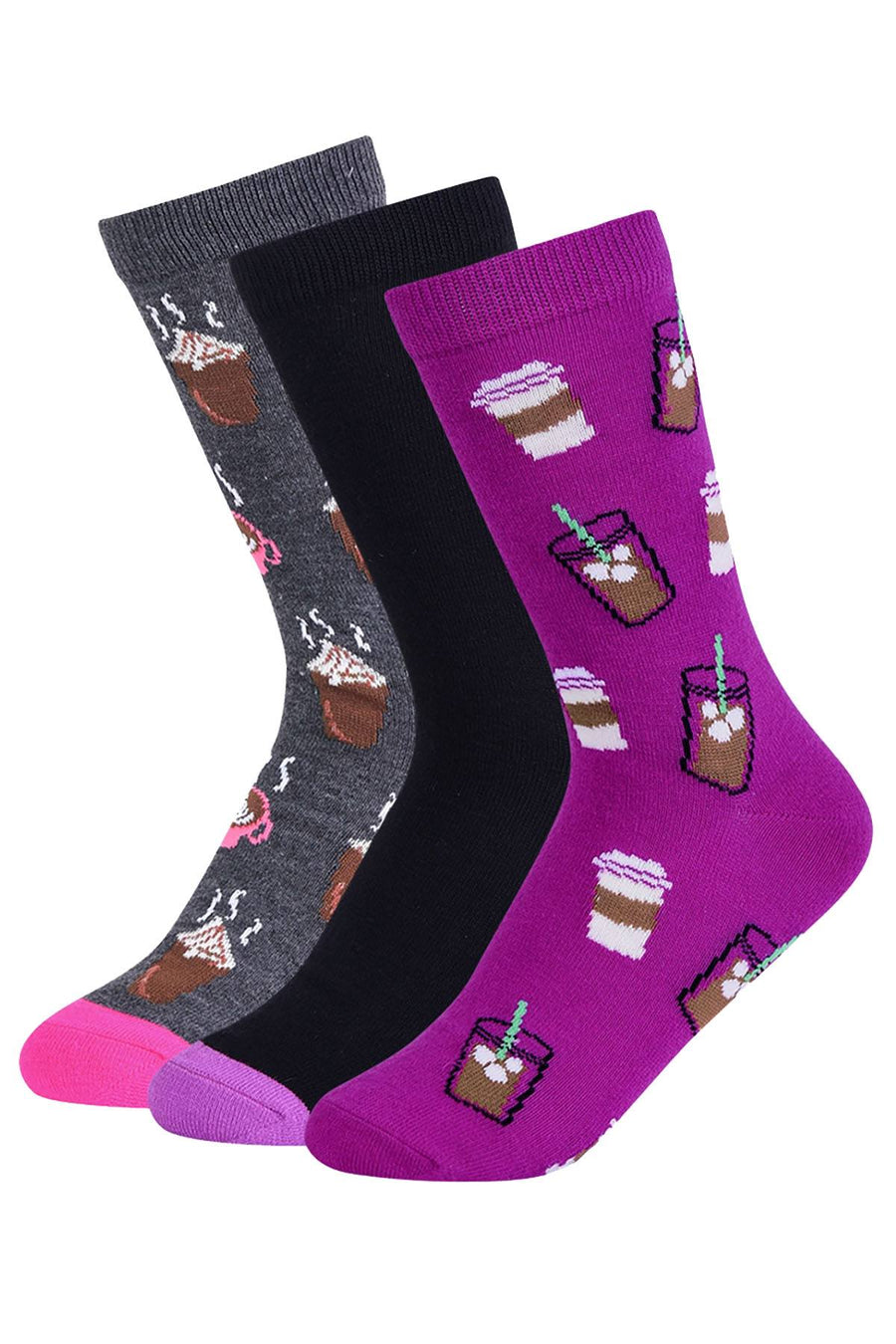 ET TU Coffee Print Crew Sock 3-Pack