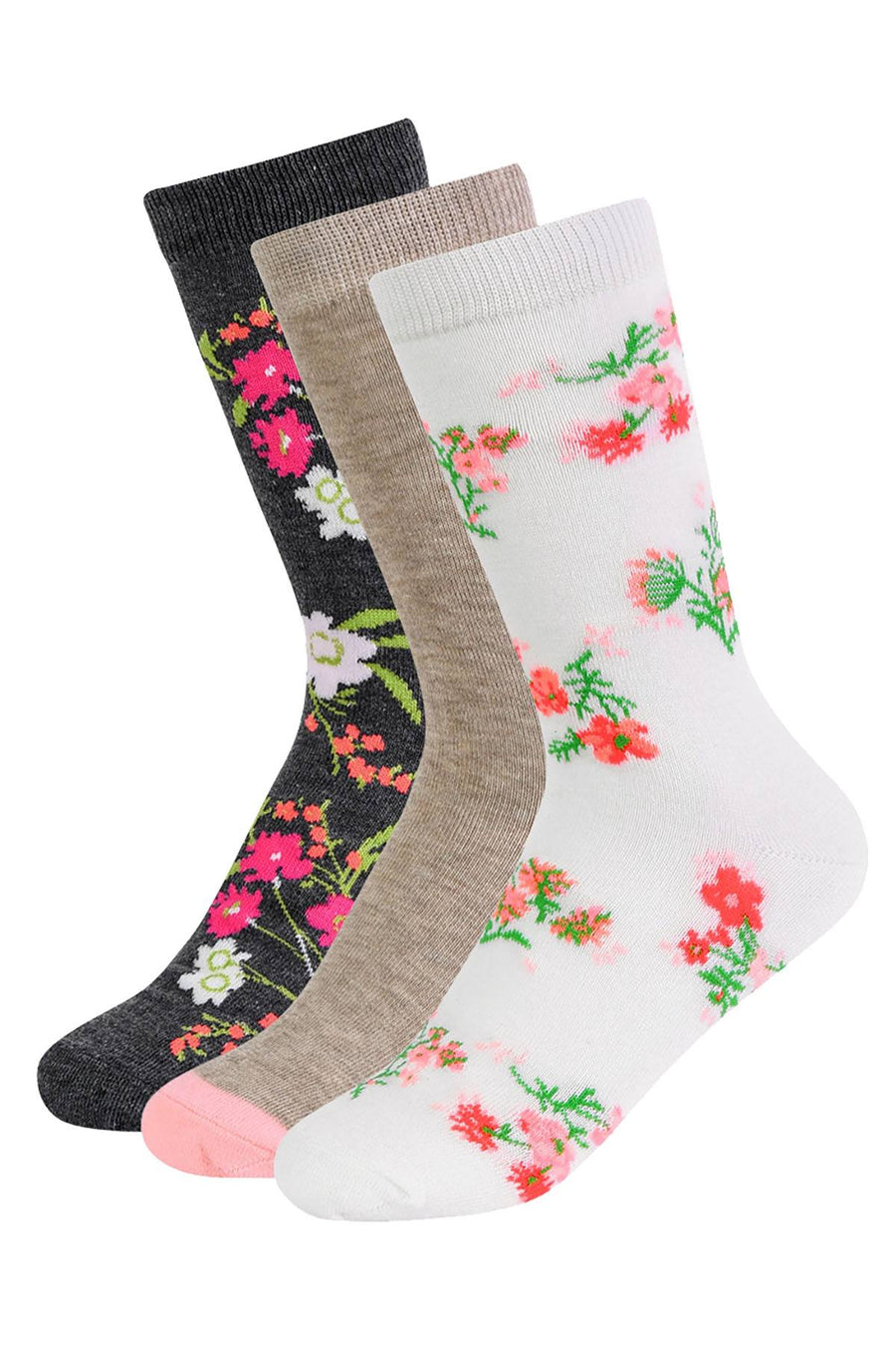 ET TU Floral Print Crew Sock 3-Pack