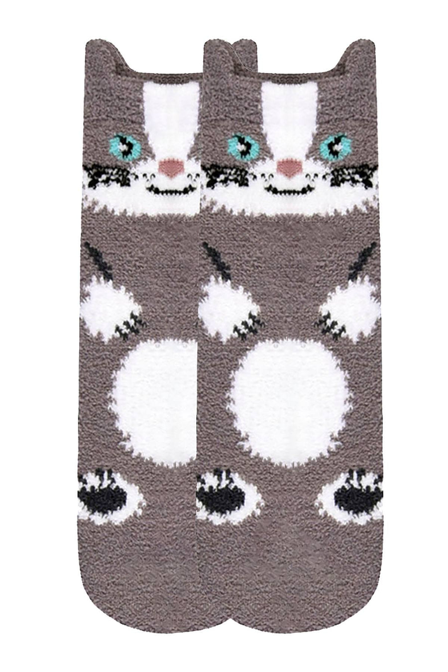 ET TU Fox/Panda/Kitty 3-Pack Cozy Picot Ankle Slipper Socks