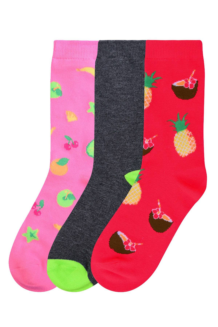 ET TU Fruit Print Crew Sock 3-Pack