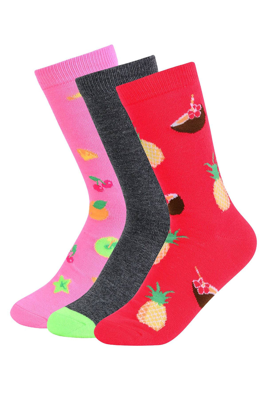 ET TU Fruit Print Crew Sock 3-Pack