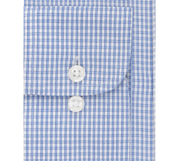 Eagle Big And Tall Non-iron Stretch Collar Blue Check Dress Shirt Blue