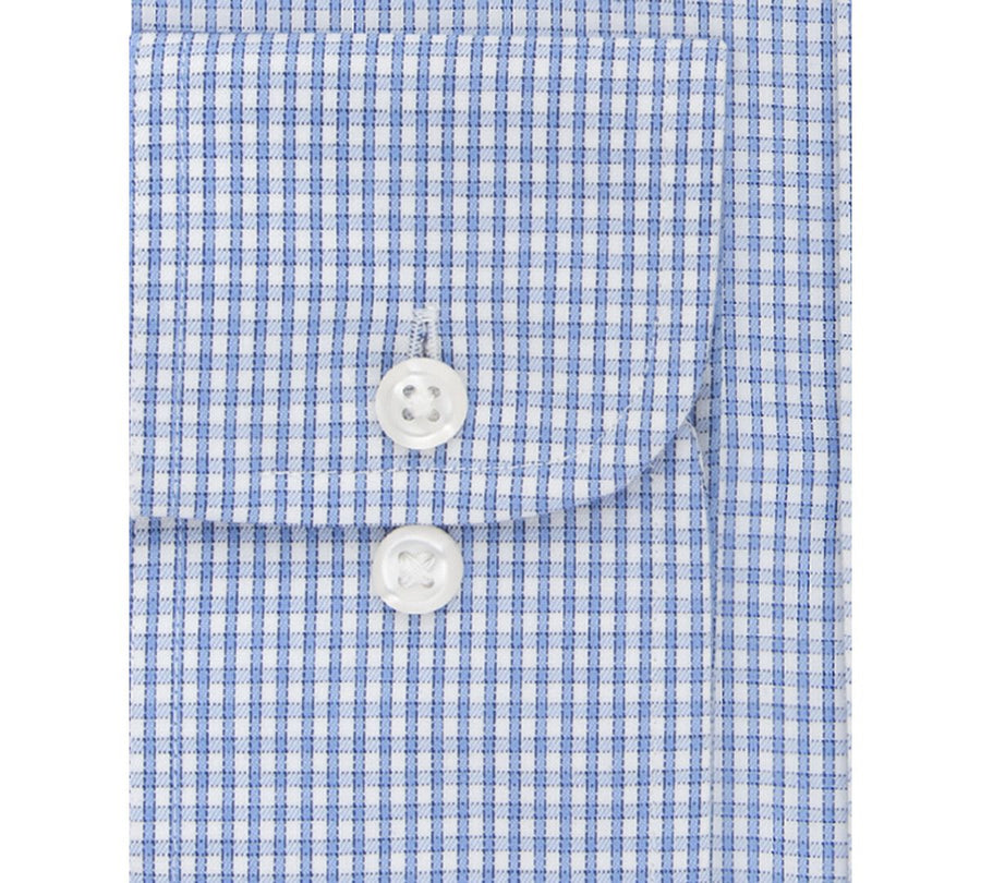 Eagle Big And Tall Non-iron Stretch Collar Blue Check Dress Shirt Blue